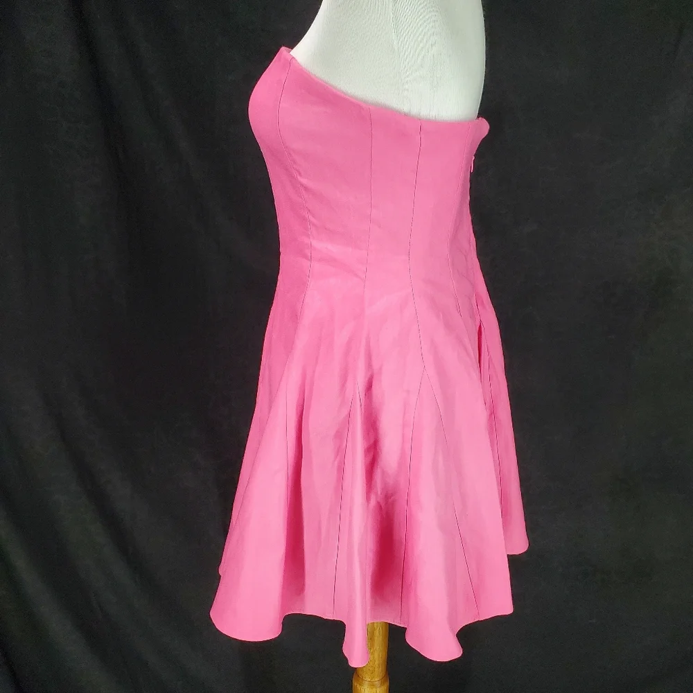 Milly Cameron Solid Linen Strapless Dress size 2 Pink Party Legally Blonde - Picture 9 of 15